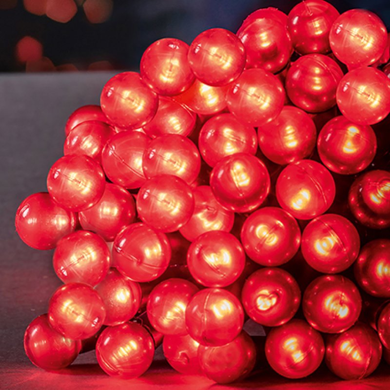 100 Multi Action Pearl Berry Lights with Red LED