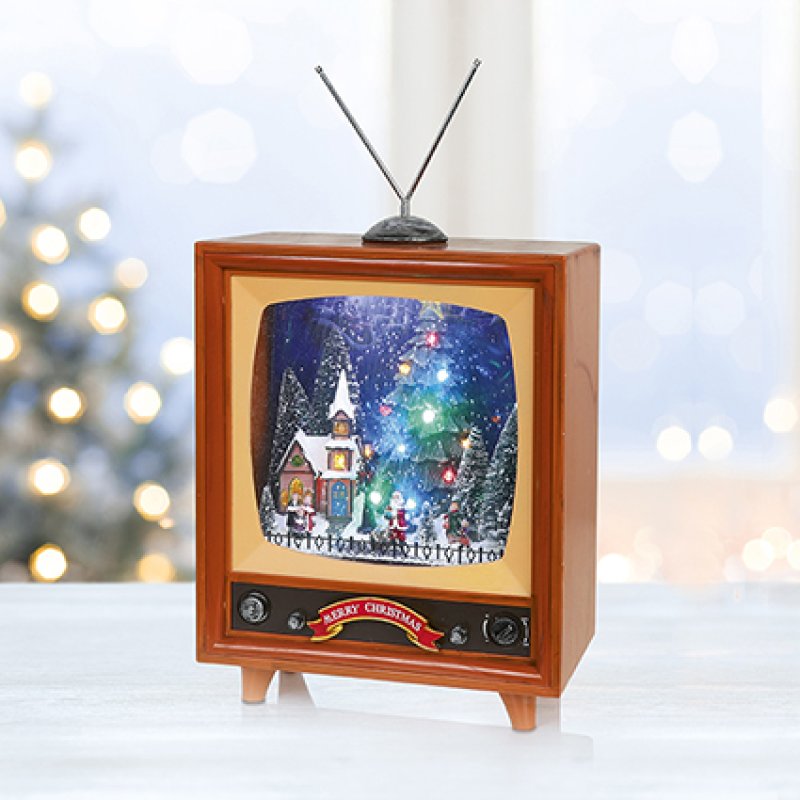 51cm Lit Musical TV Snow Blower with Village Scene