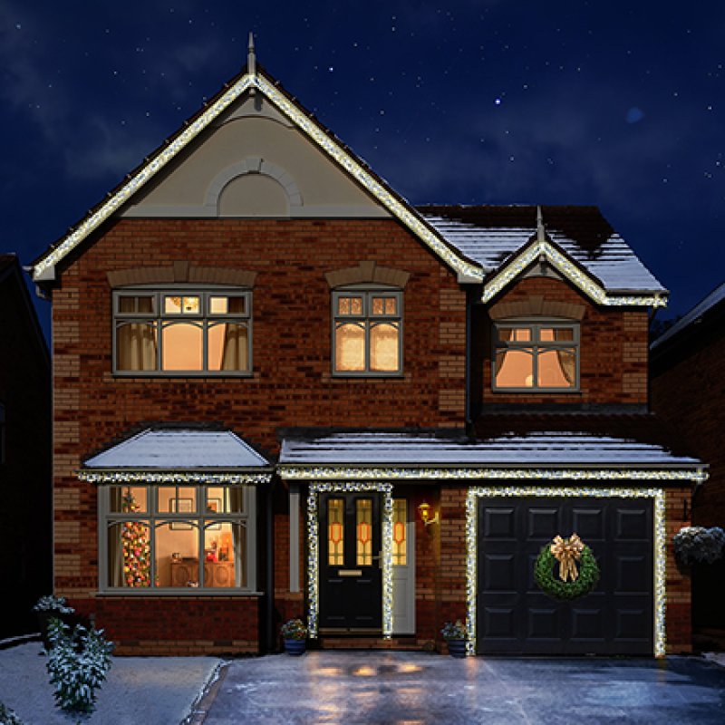 960 Multi Action Garage Door Garland with White and Warm Whi