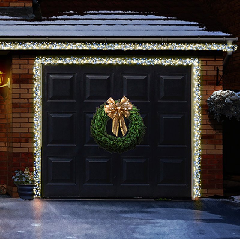960 Multi Action Garage Door Garland with White and Warm Whi