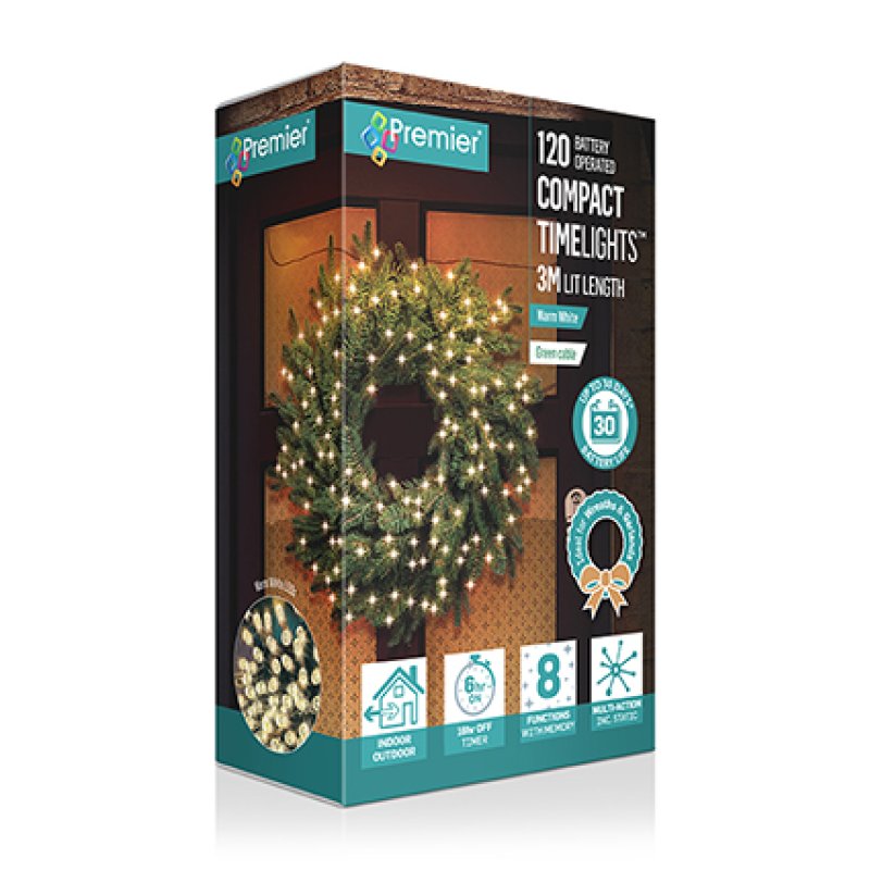 120 B-O Multi Action Compact TimeLights with Warm White LED