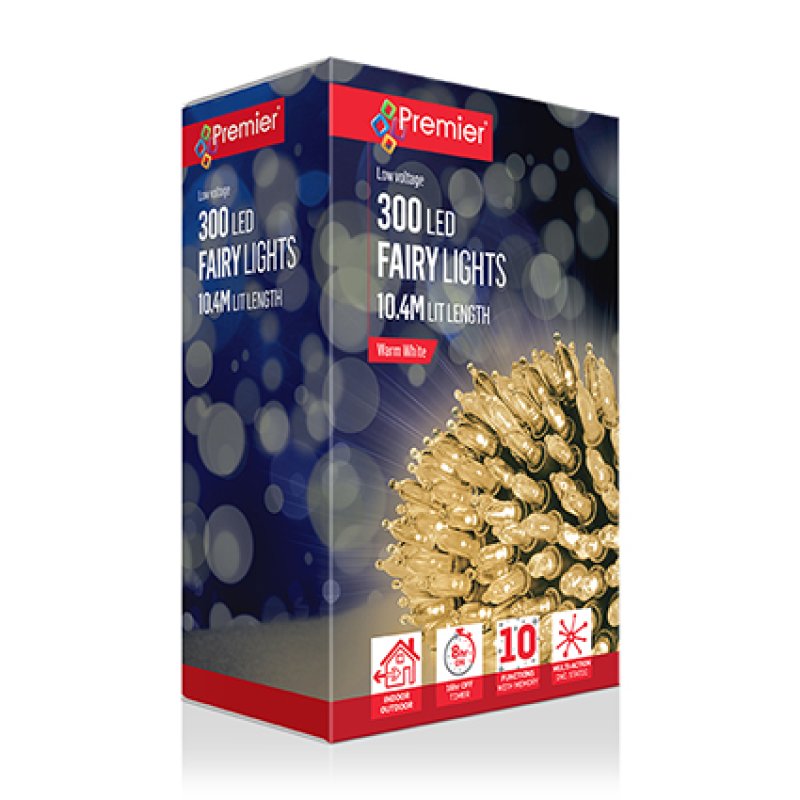 300 Multi Action Fairy Cap Light String with Warm White LED