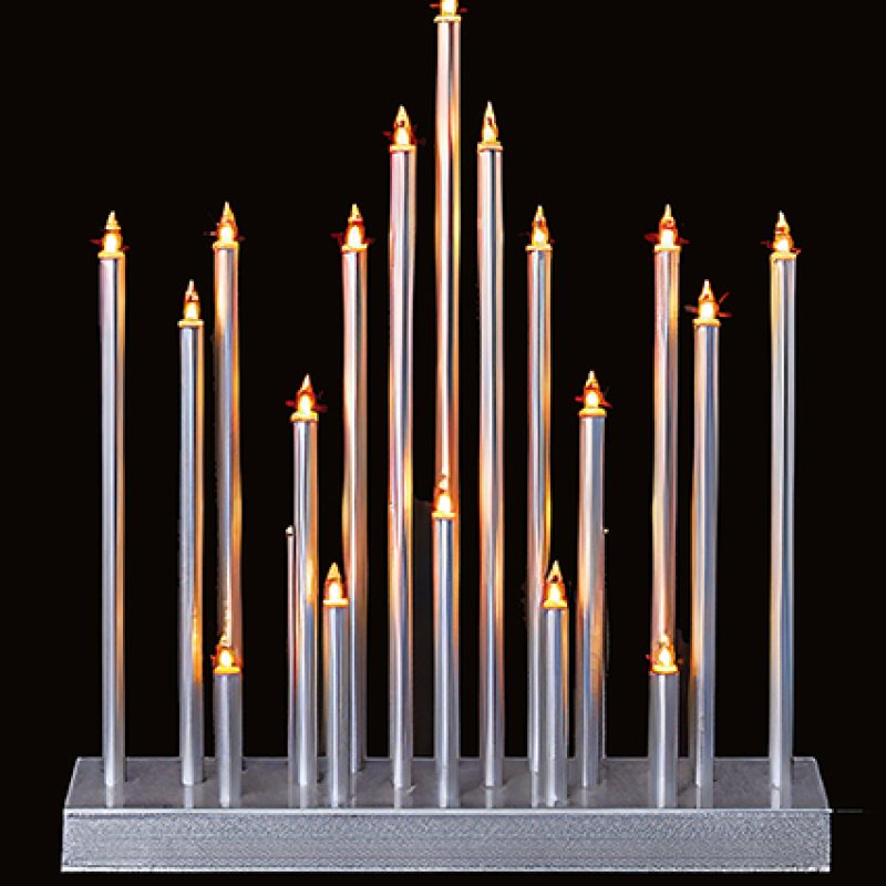 33cm Silver Candle Bridge with 20 LED