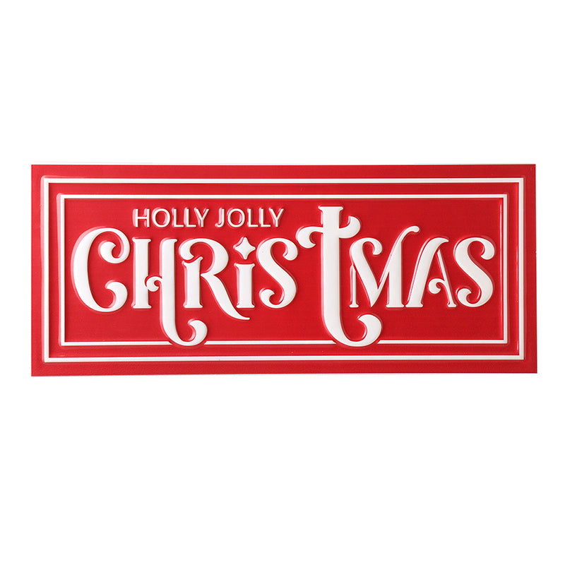 Red Holly Jolly Christmas Sign