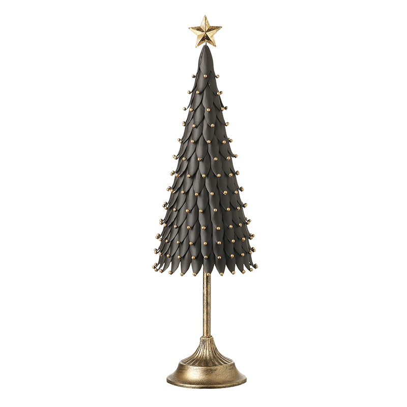 Black Leaf Tree with Gold Start & Balls