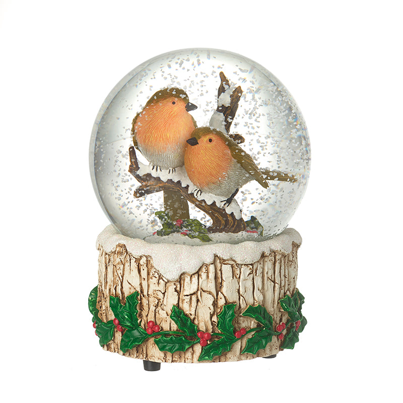 Musical Robin Snow Globe