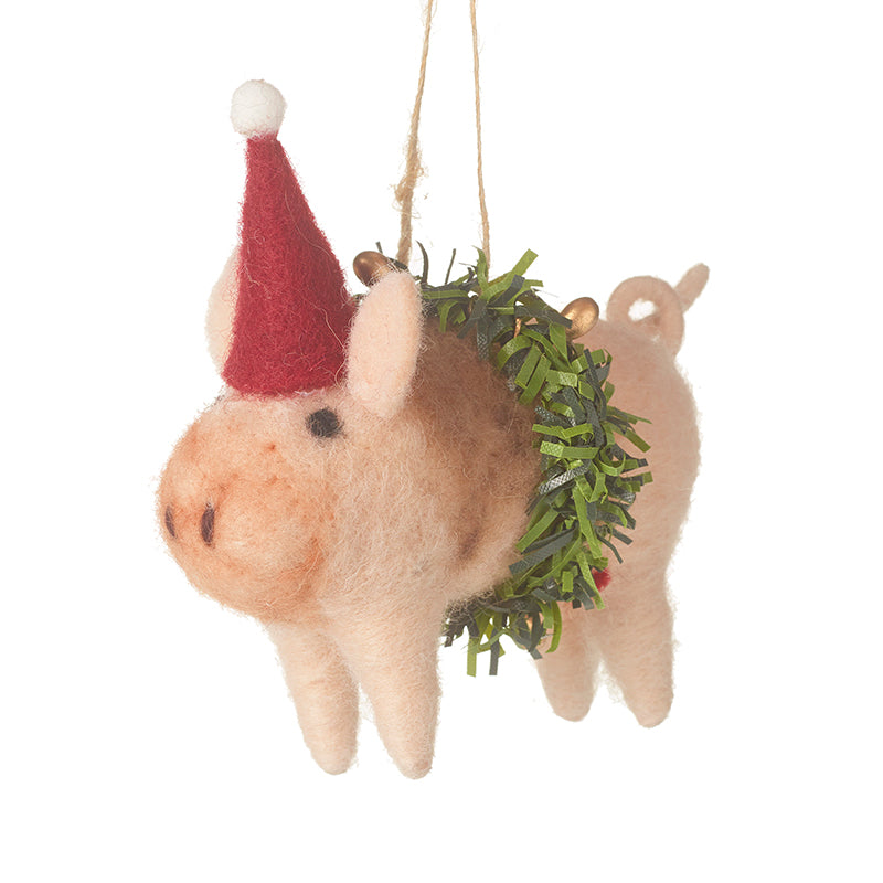 Festive Wood Pig