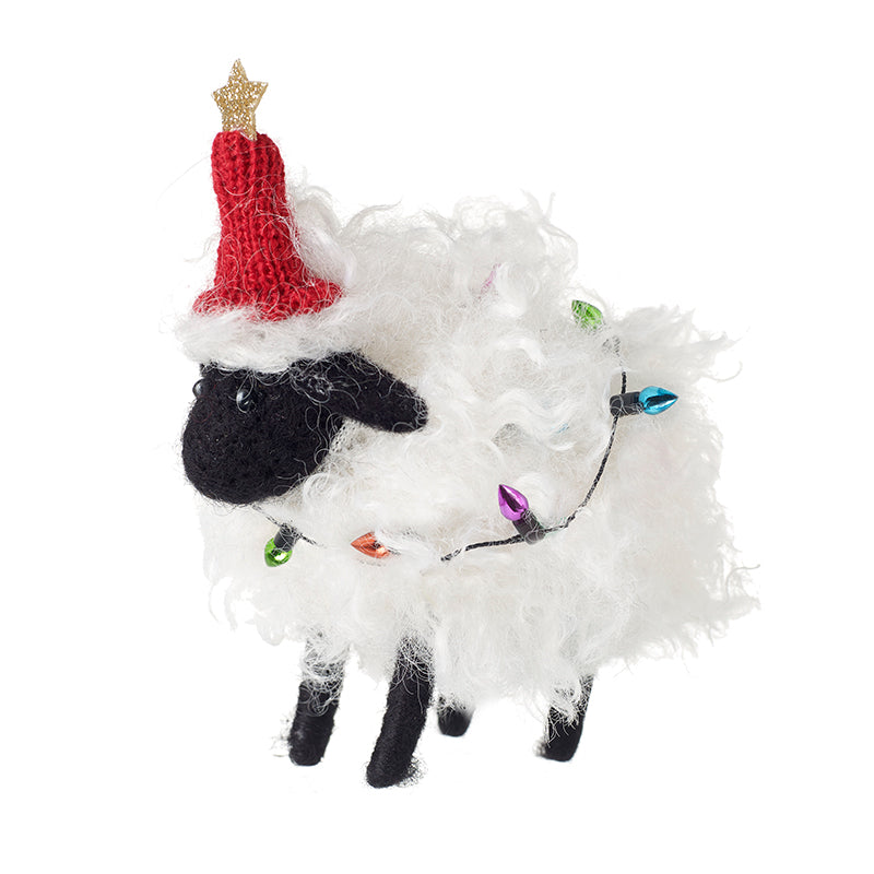 Wooly Sheep with Fairy Lights