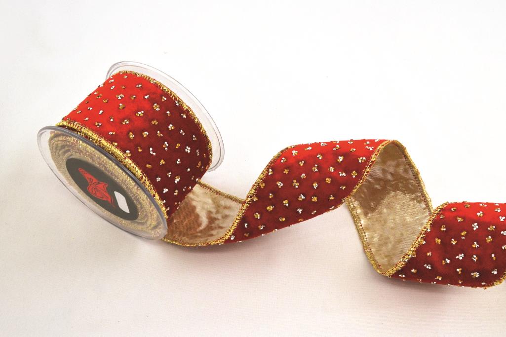 Portabella Red & Gold Ribbon 6.7cmX4.5m