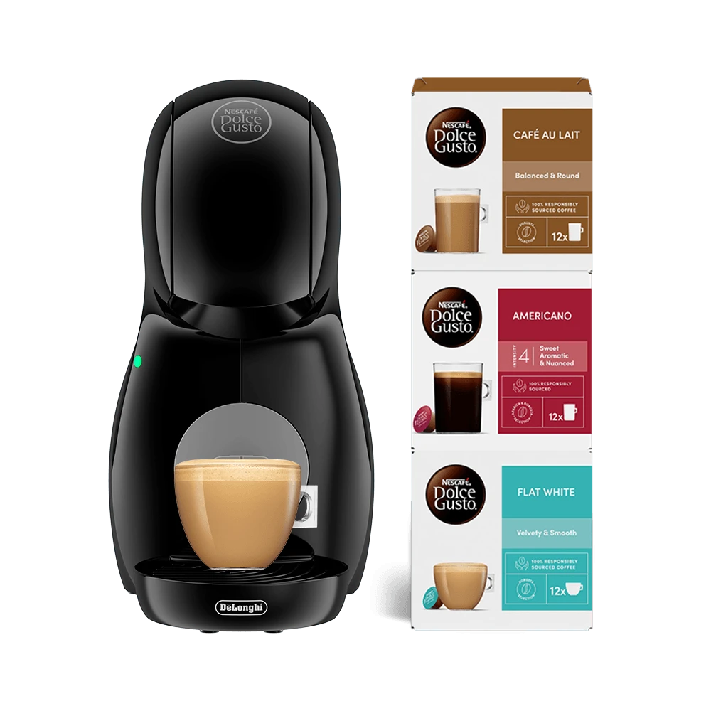 Nescafé Dolce Gusto Piccolo XS Pod Coffee Machine by De'Longhi - Value Bundle - Black | EDG210.BGY