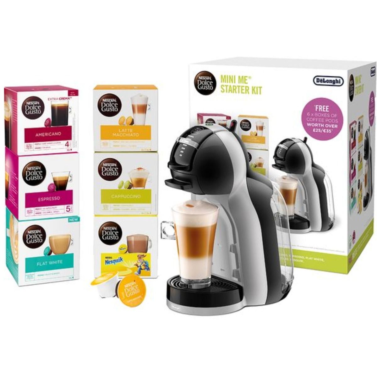 Dolce Gusto By De'Longhi Edg155.Bg Mini Me Coffee Machine Starter Kit